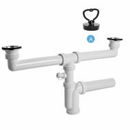 Double sink trap, washing machine outlet