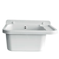 Plastic washbasin, waste outlet, trap, installation kit